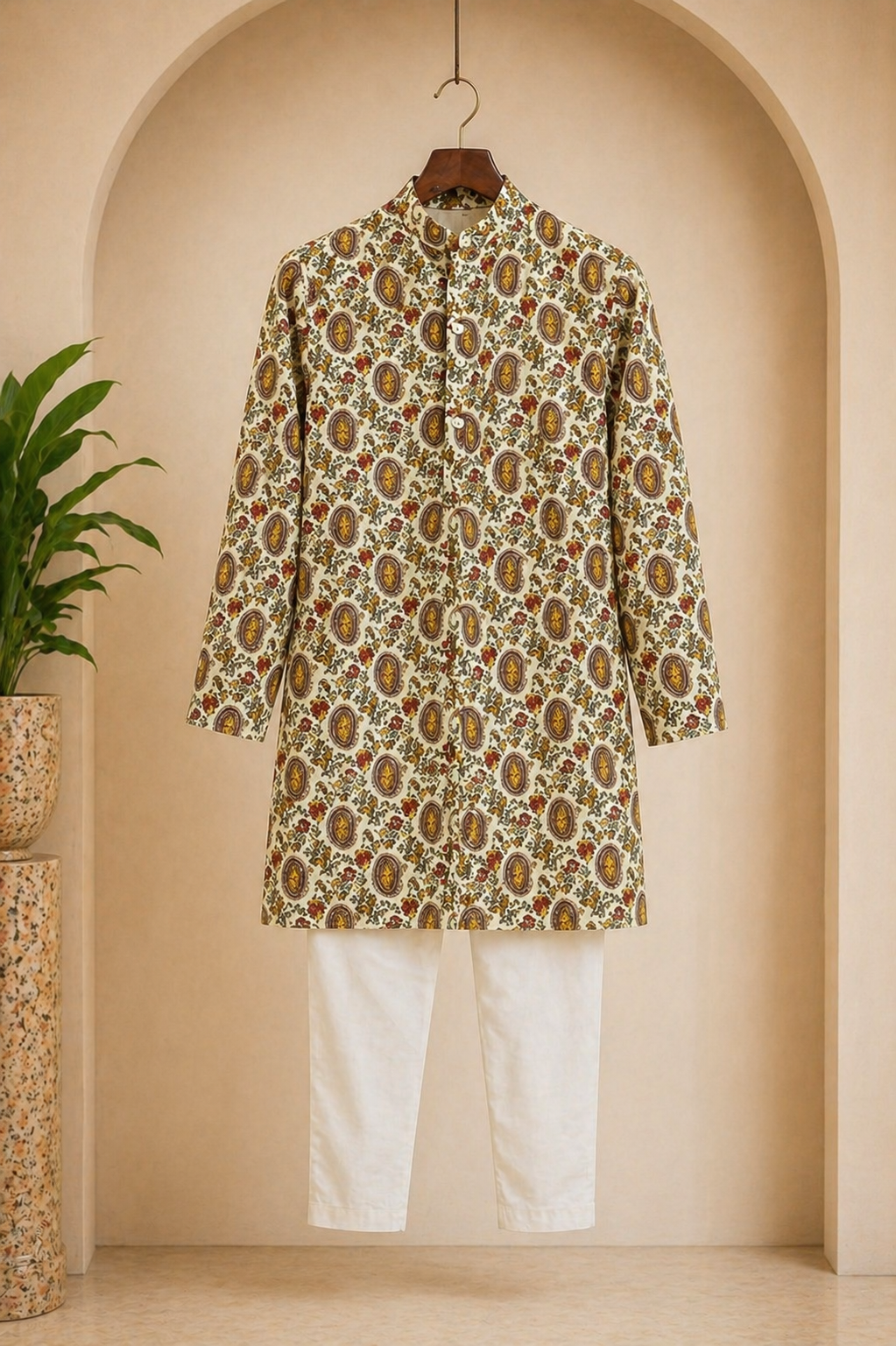 Misbis Boy's Embroidery Kurta With Pyjama