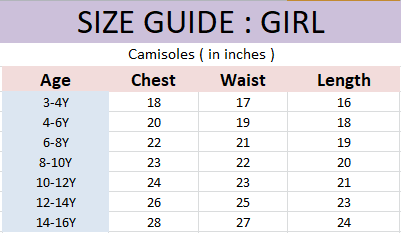 Kidaroo girl's solid pure cotton camisoles