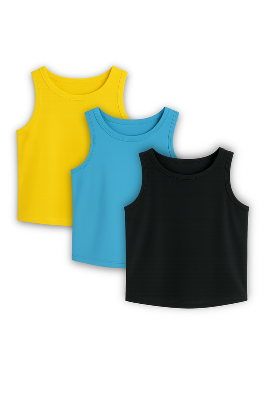 Plain Color 3-Pack Girl's Vests