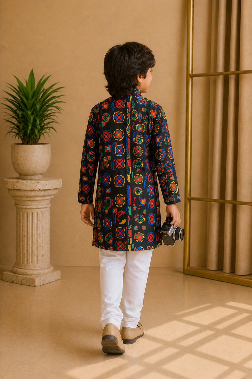 Misbis Boy's Printed Kurta With Pyjama