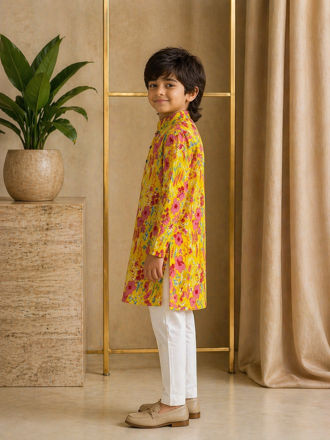 Misbis Boy's Printed Kurta With Pyjama