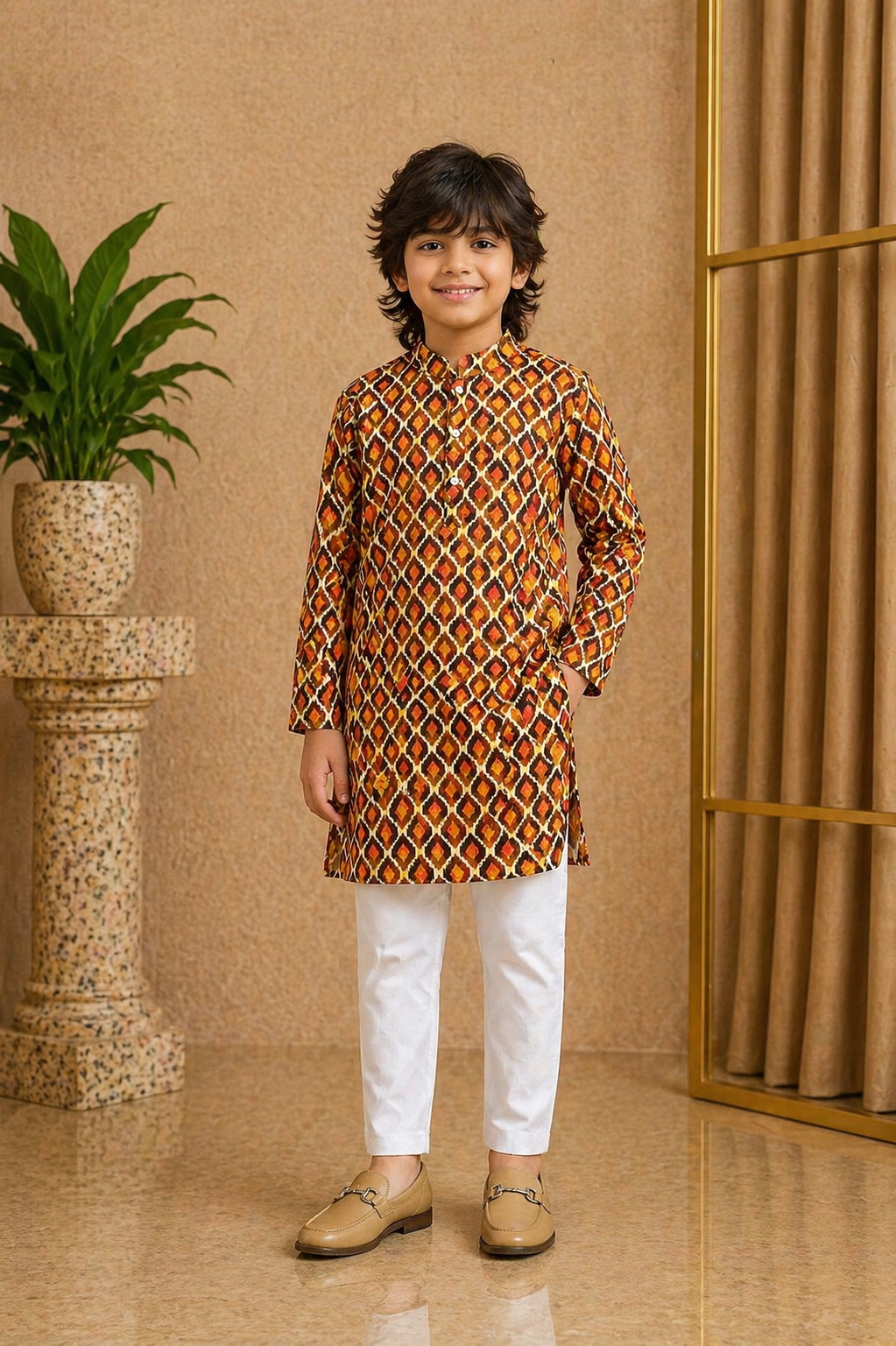 Misbis Boy's Embroidery Kurta With Pyjama