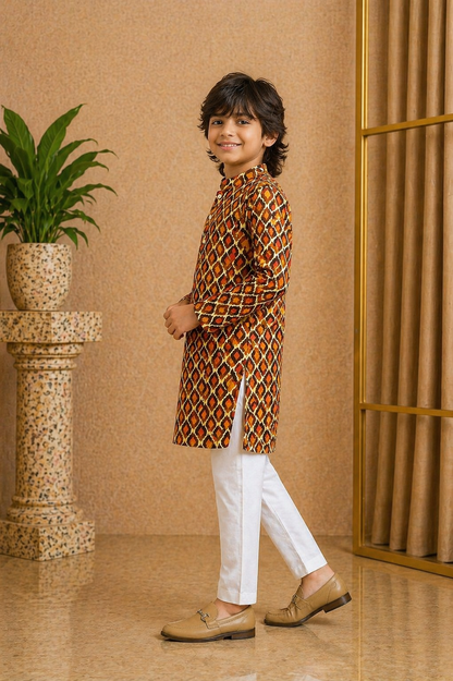 Misbis Boy's Embroidery Kurta With Pyjama