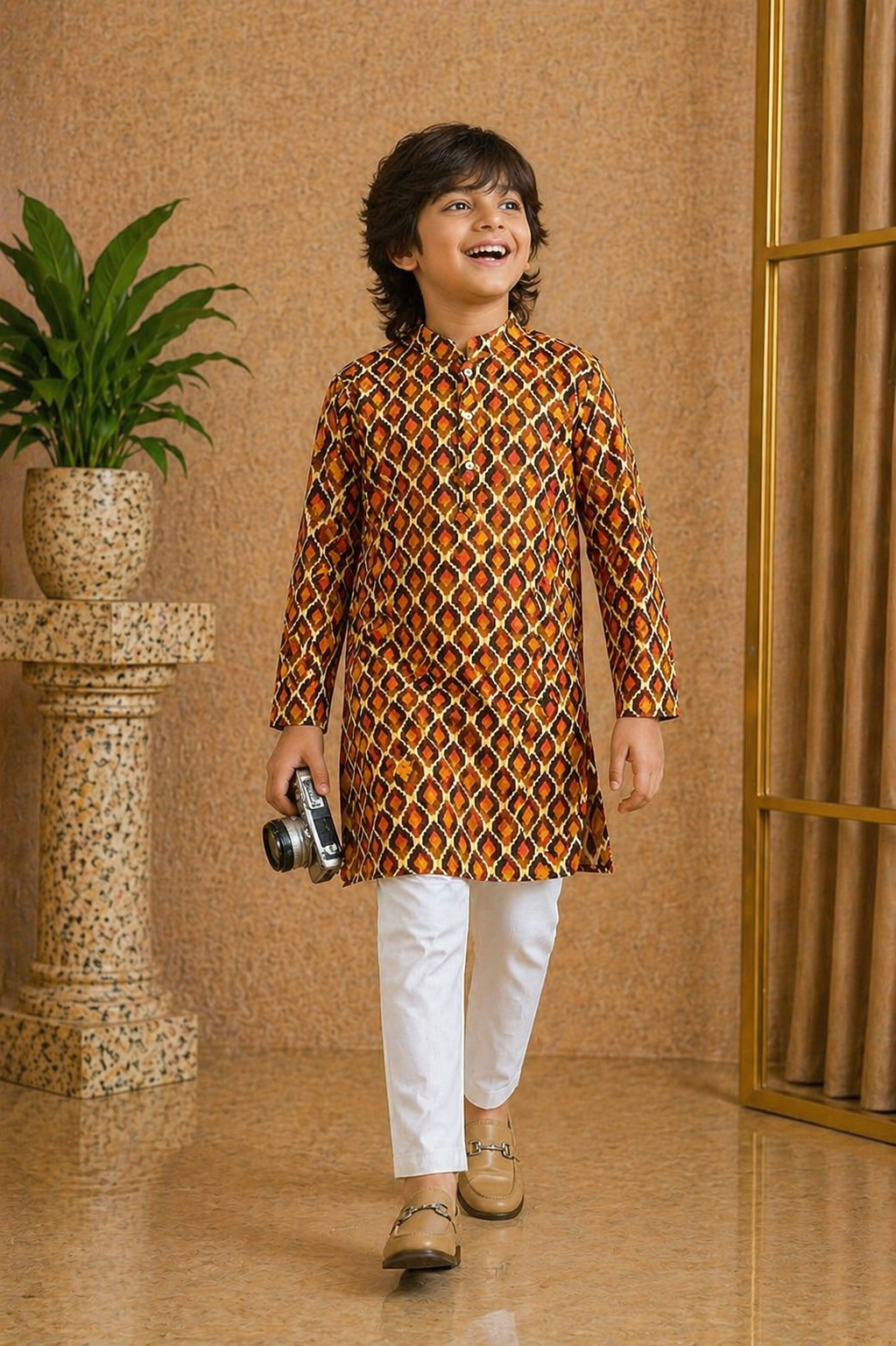 Misbis Boy's Embroidery Kurta With Pyjama
