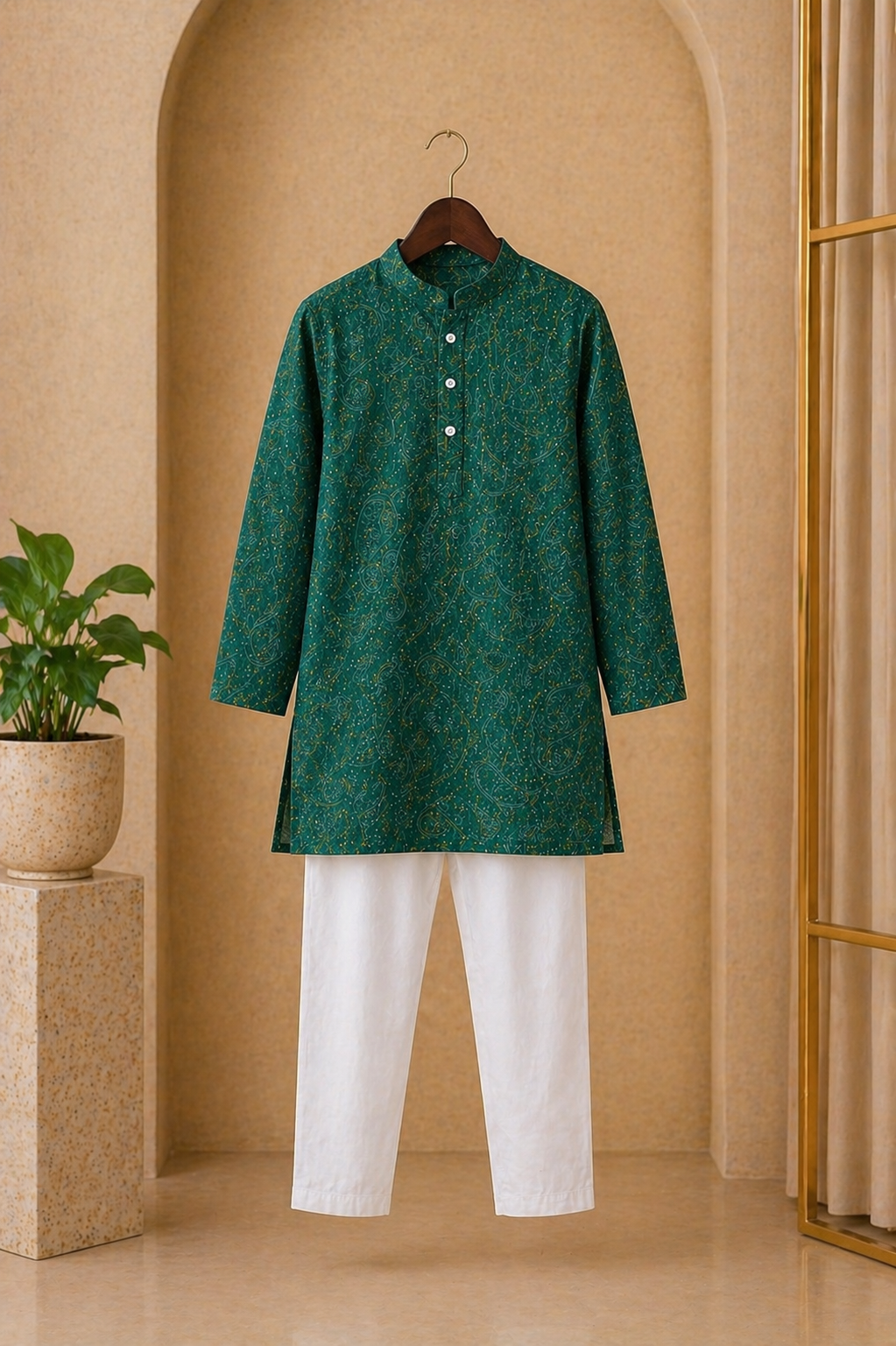 Misbis Boy's Embroidery Kurta With Pyjama