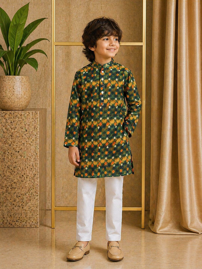 Misbis Boy's Embroidery Kurta With Pyjama