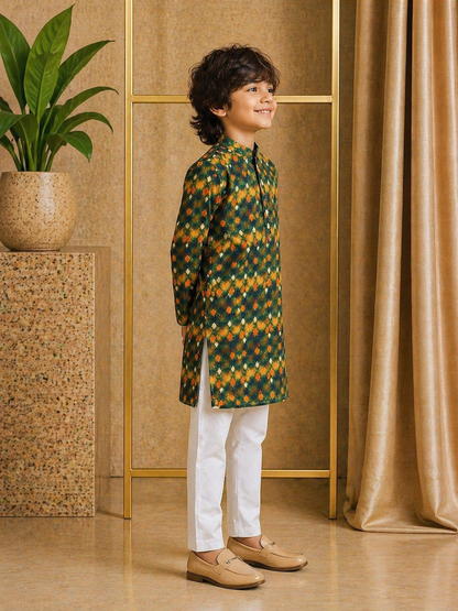 Misbis Boy's Embroidery Kurta With Pyjama
