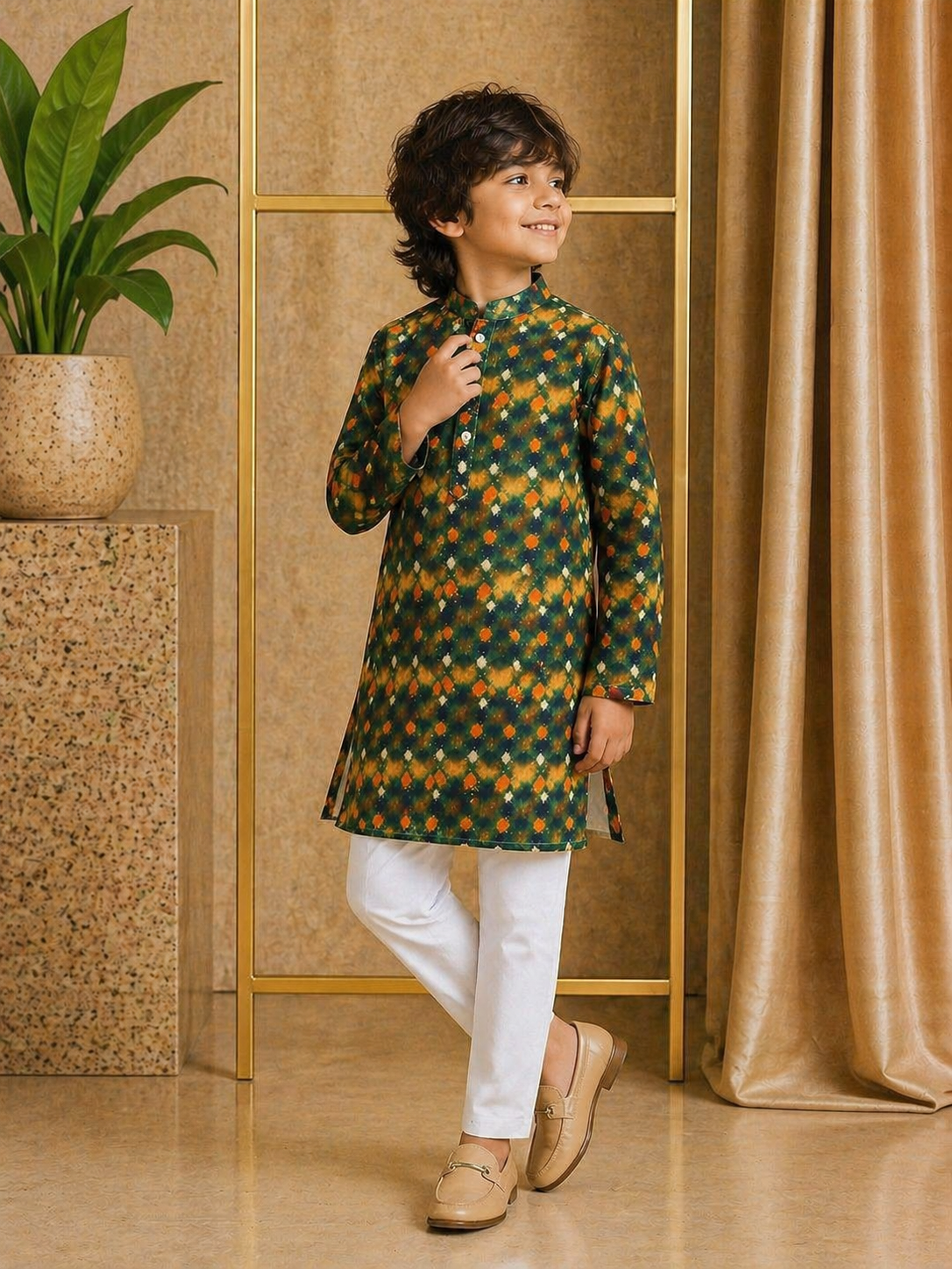Misbis Boy's Embroidery Kurta With Pyjama