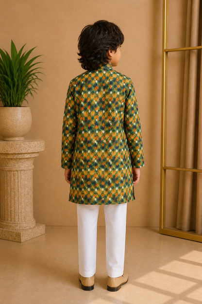 Misbis Boy's Embroidery Kurta With Pyjama
