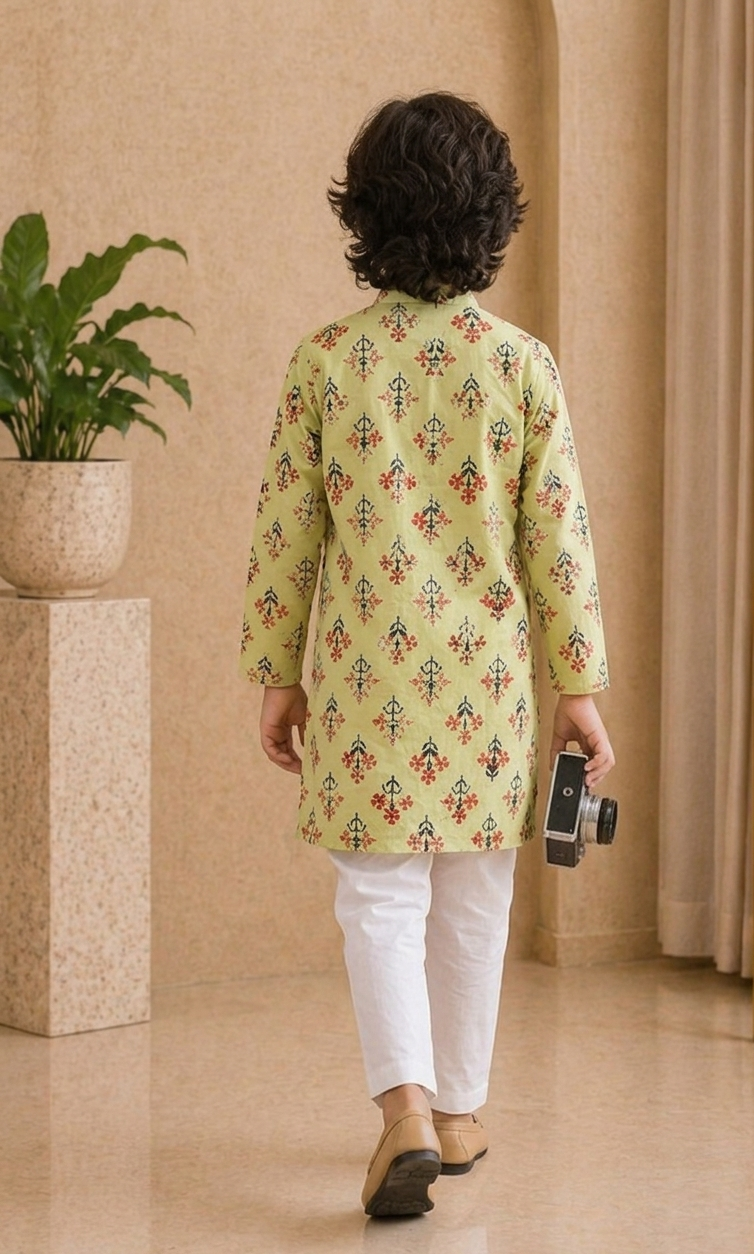 Misbis Boy's Embroidery Kurta With Pyjama