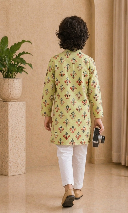 Misbis Boy's Embroidery Kurta With Pyjama
