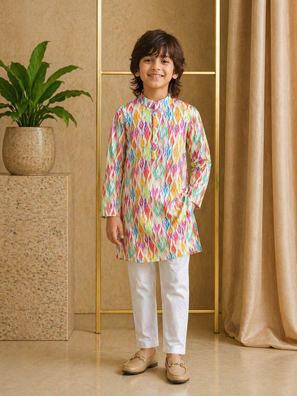 Misbis Boy's Embroidery Kurta With Pyjama