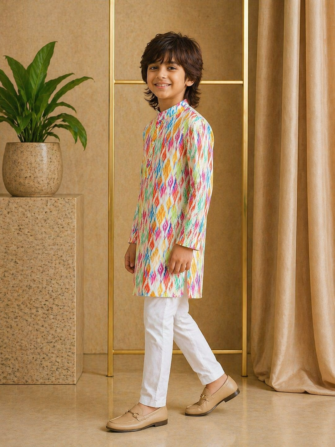 Misbis Boy's Embroidery Kurta With Pyjama