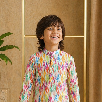 Misbis Boy's Embroidery Kurta With Pyjama