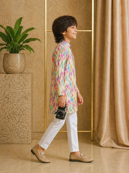 Misbis Boy's Embroidery Kurta With Pyjama