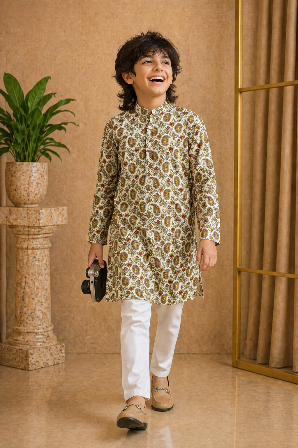Misbis Boy's Embroidery Kurta With Pyjama