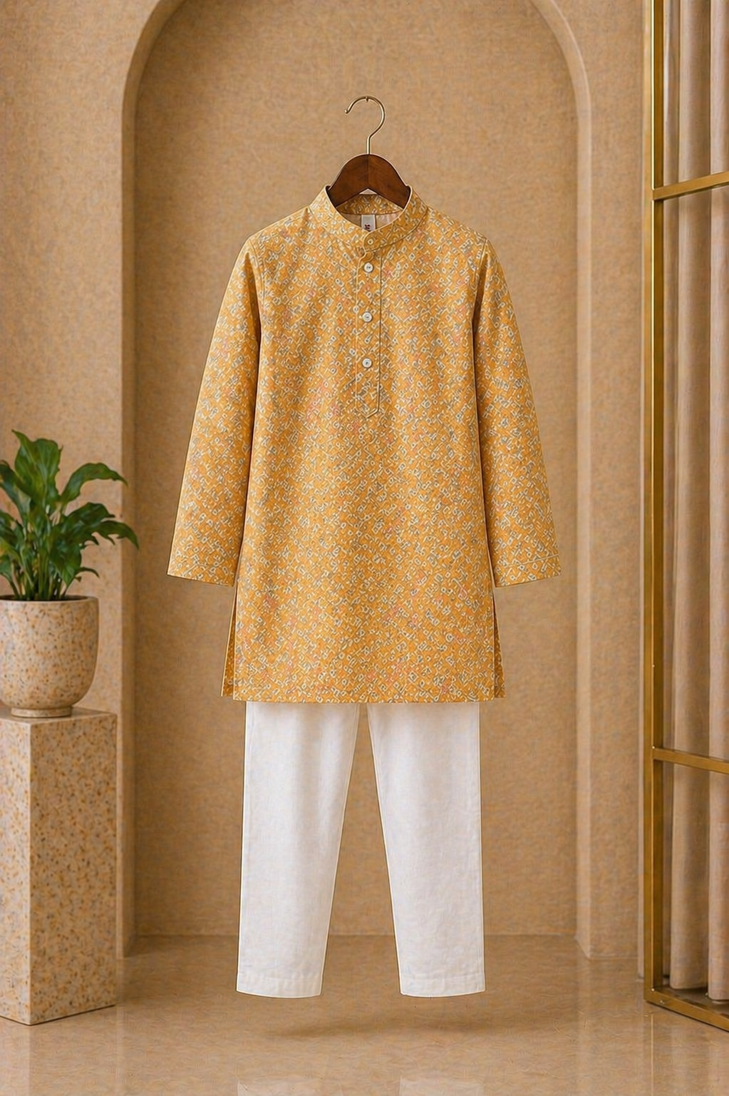 Misbis Boy's Embroidery Kurta With Pyjama