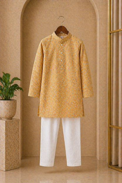Misbis Boy's Embroidery Kurta With Pyjama