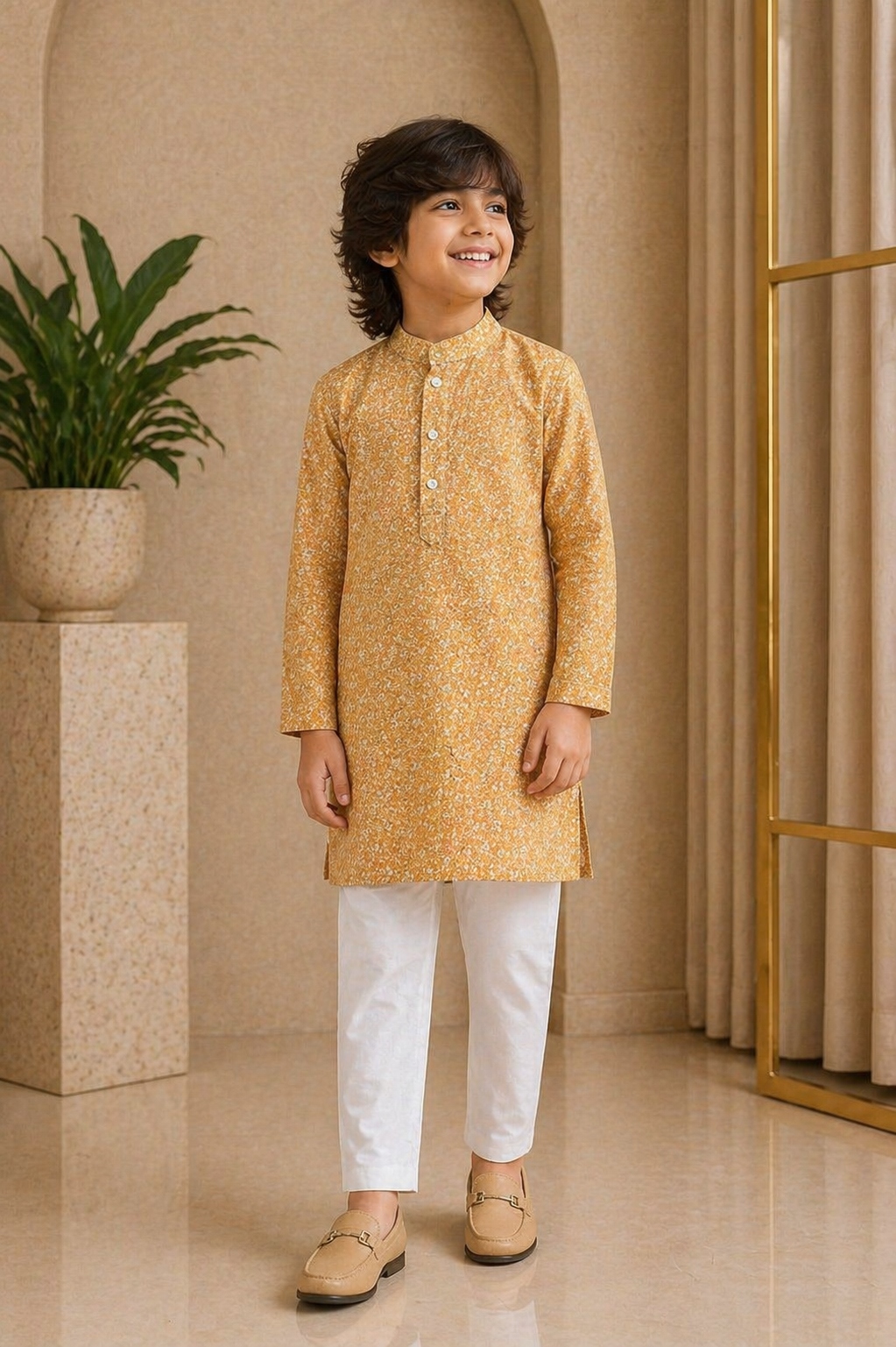 Misbis Boy's Embroidery Kurta With Pyjama