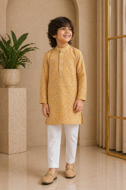 Misbis Boy's Embroidery Kurta With Pyjama
