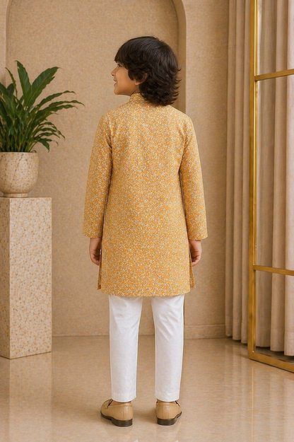 Misbis Boy's Embroidery Kurta With Pyjama