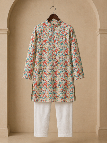 Misbis Boy's Embroidery Kurta With Pyjama