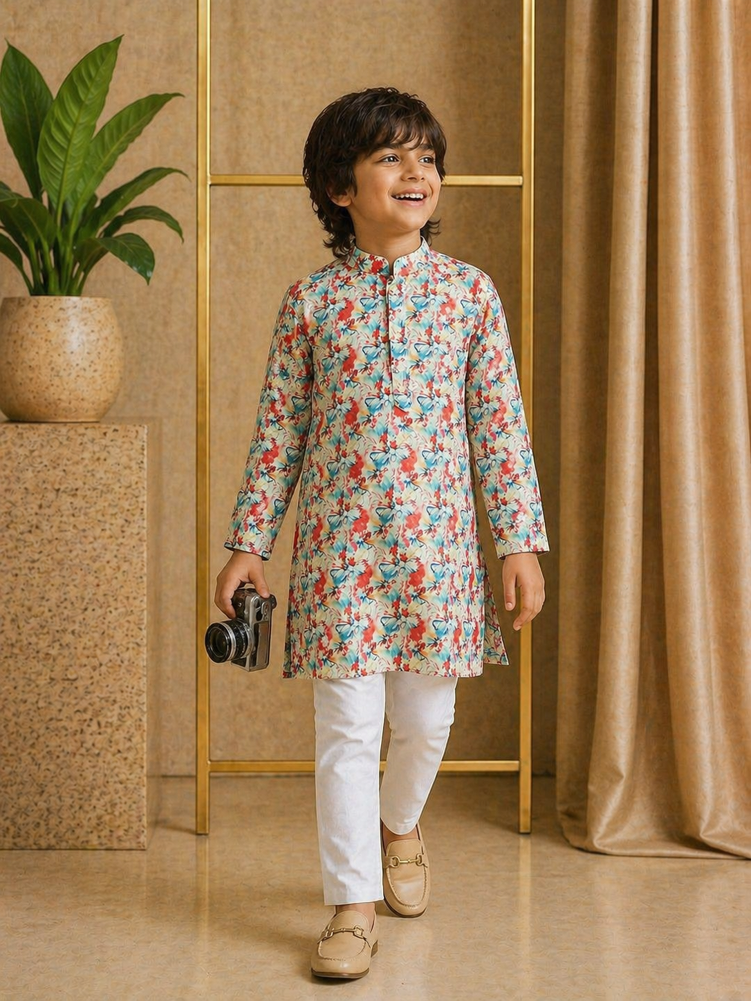 Misbis Boy's Embroidery Kurta With Pyjama