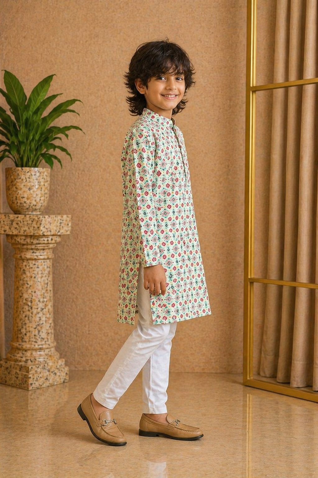 Misbis Boy's Embroidery Kurta With Pyjama