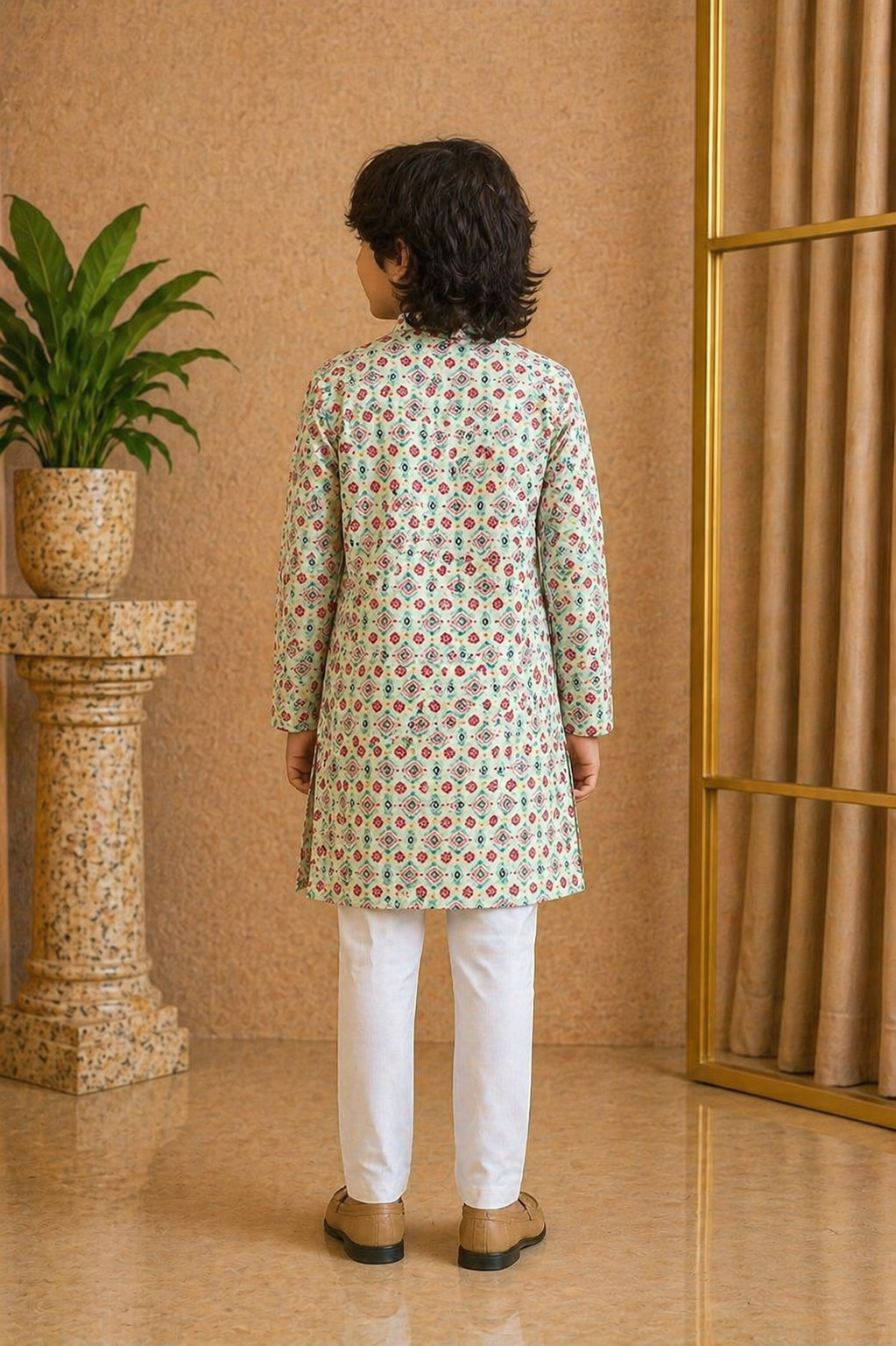 Misbis Boy's Embroidery Kurta With Pyjama