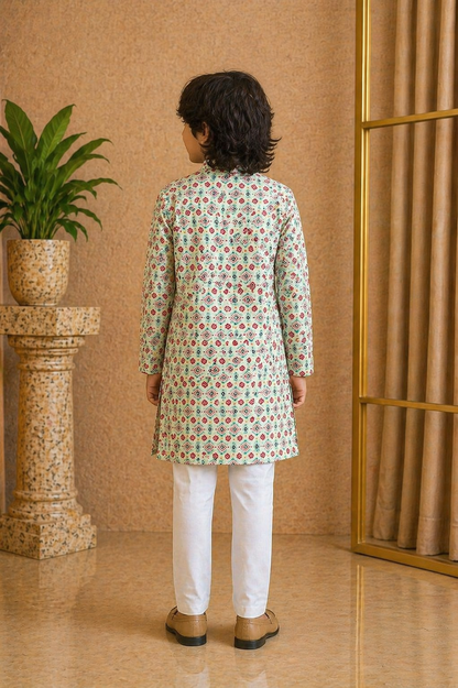Misbis Boy's Embroidery Kurta With Pyjama