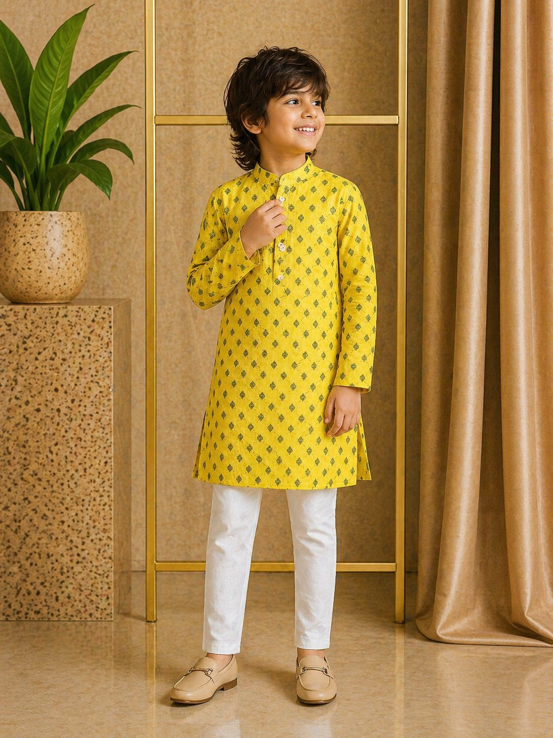 Misbis Boy's Embroidery Kurta With Pyjama