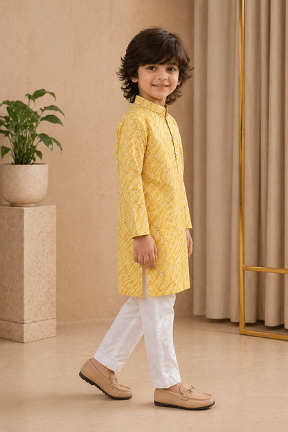 Misbis Boy's Embroidery Kurta With Pyjama