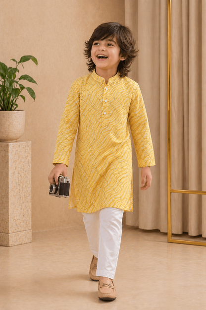 Misbis Boy's Embroidery Kurta With Pyjama