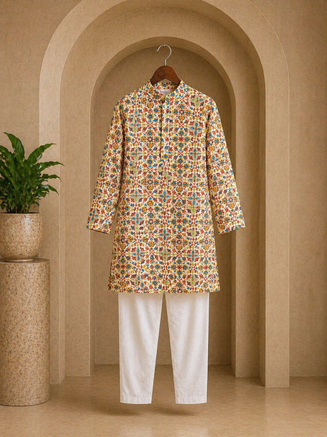 Misbis Boy's Embroidery Kurta With Pyjama