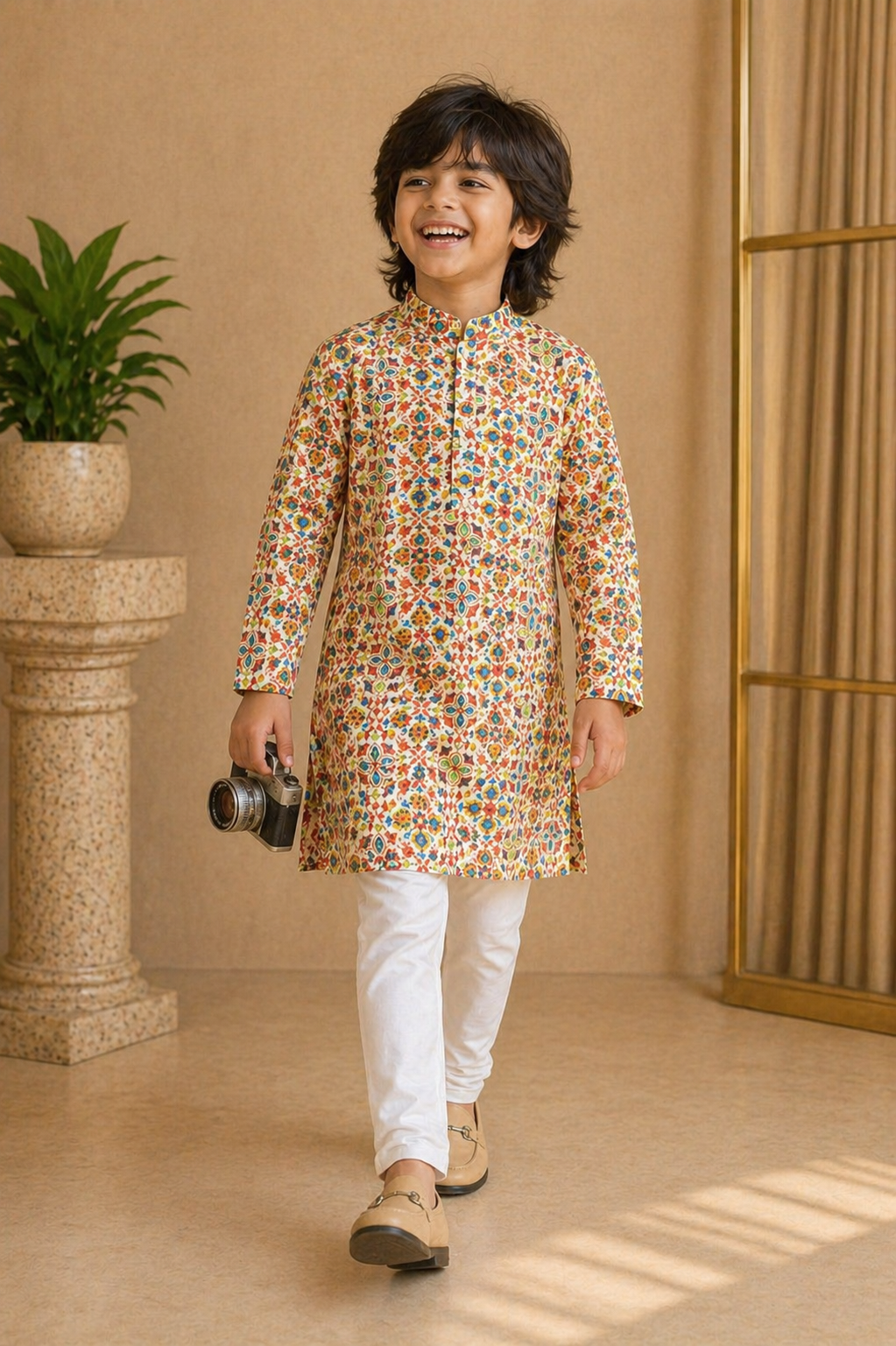 Misbis Boy's Embroidery Kurta With Pyjama