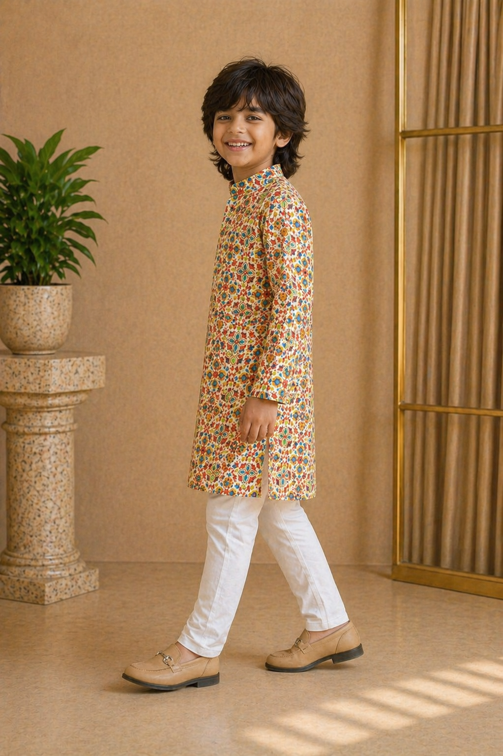 Misbis Boy's Embroidery Kurta With Pyjama
