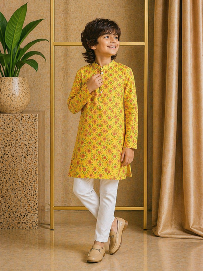 Misbis Boy's Embroidery Kurta With Pyjama