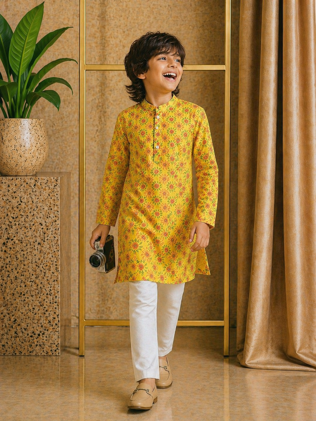 Misbis Boy's Embroidery Kurta With Pyjama
