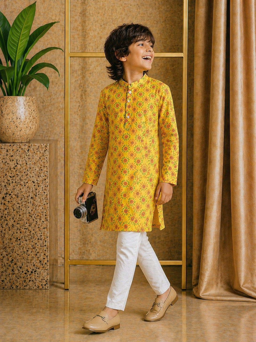 Misbis Boy's Embroidery Kurta With Pyjama