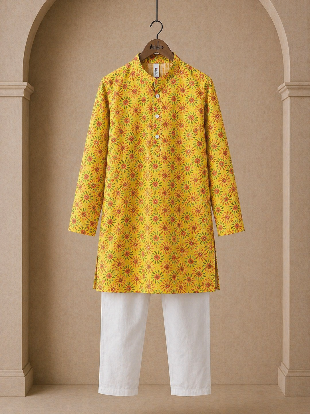 Misbis Boy's Embroidery Kurta With Pyjama