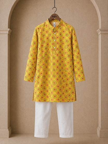 Misbis Boy's Embroidery Kurta With Pyjama