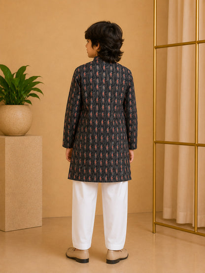 Misbis Boy's Printed Kurta With Pyjama