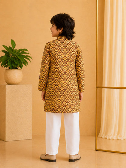 Misbis Boy's Printed Kurta With Pyjama