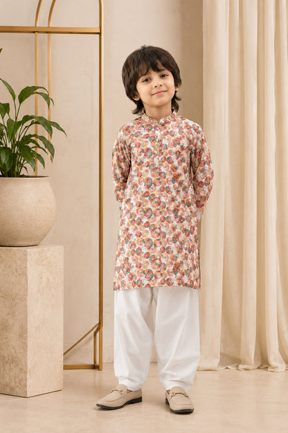 Misbis Boy's Printed Kurta With Pyjama
