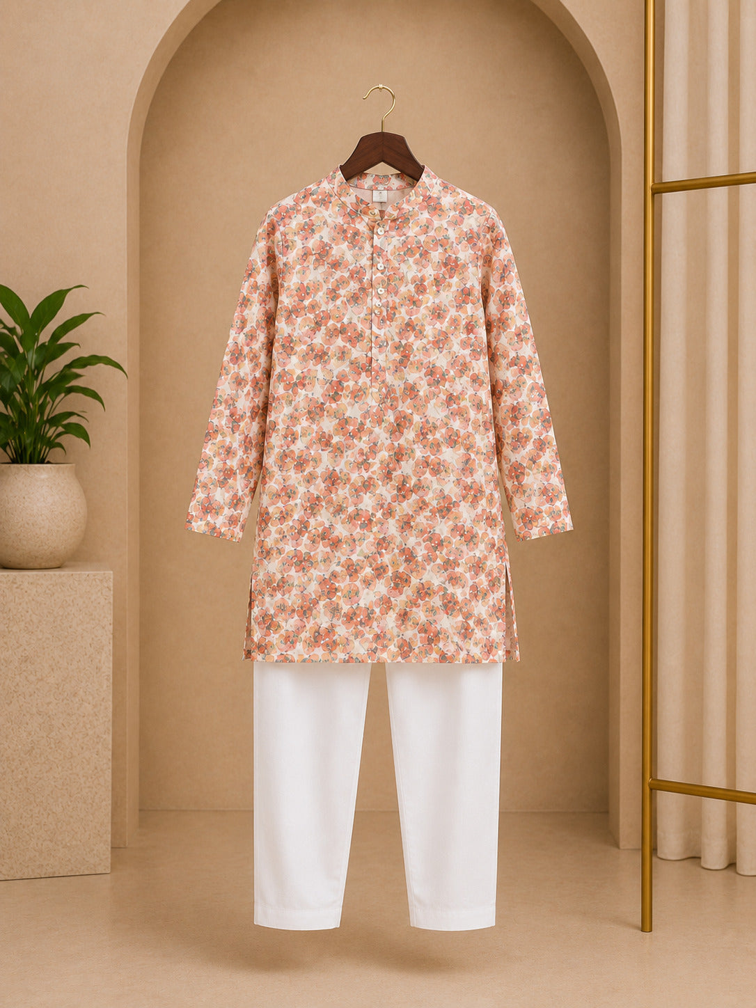 Misbis Boy's Printed Kurta With Pyjama
