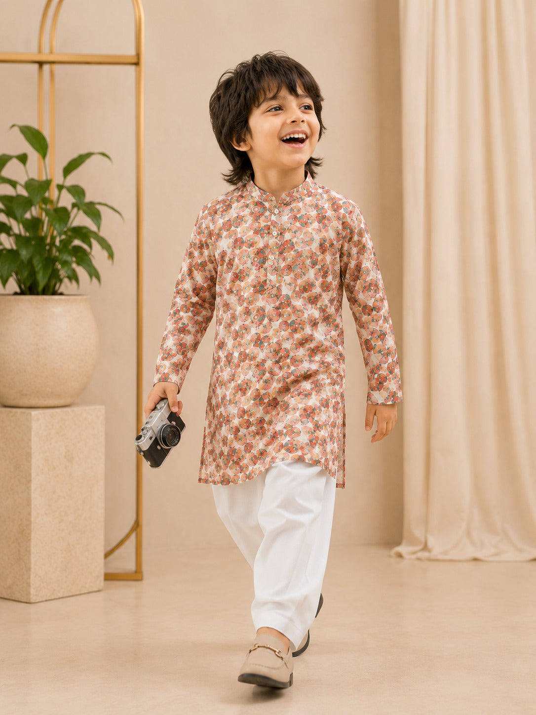 Misbis Boy's Printed Kurta With Pyjama