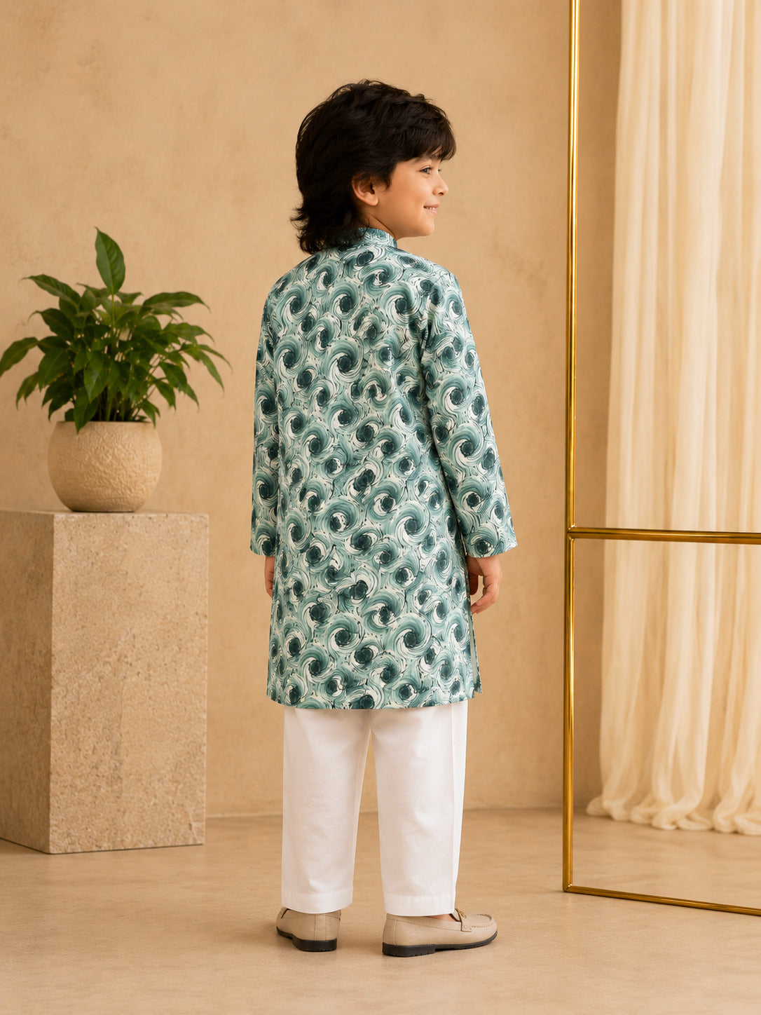 Misbis Boy's Printed Kurta With Pyjama