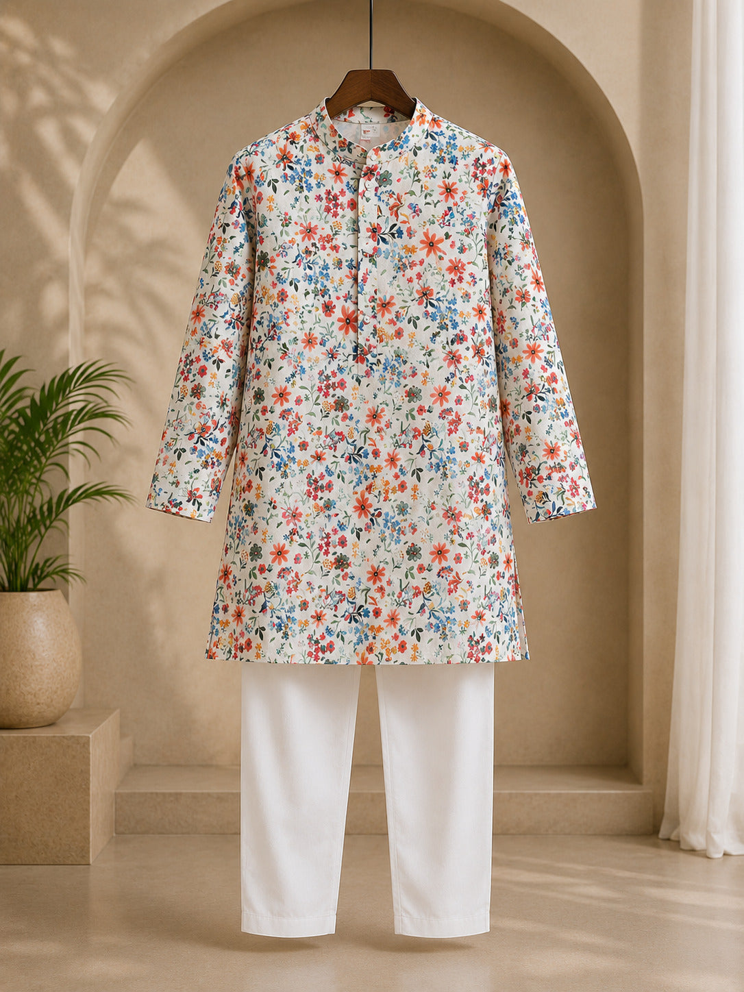 Misbis Boy's Printed Kurta With Pyjama
