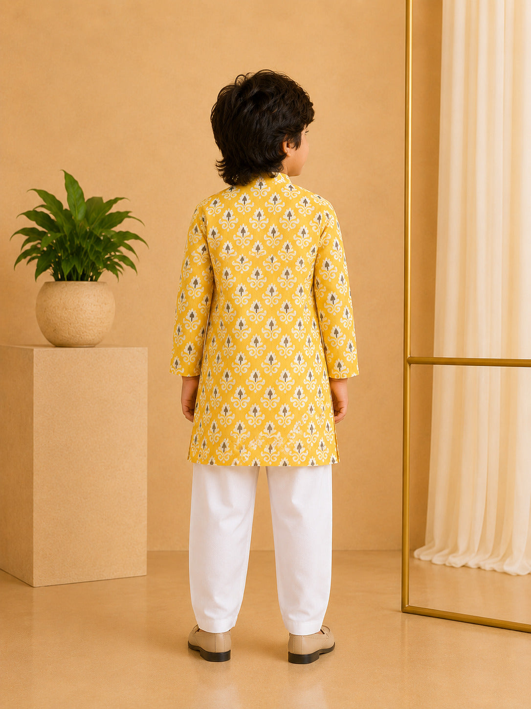 Misbis Boy's Printed Kurta With Pyjama