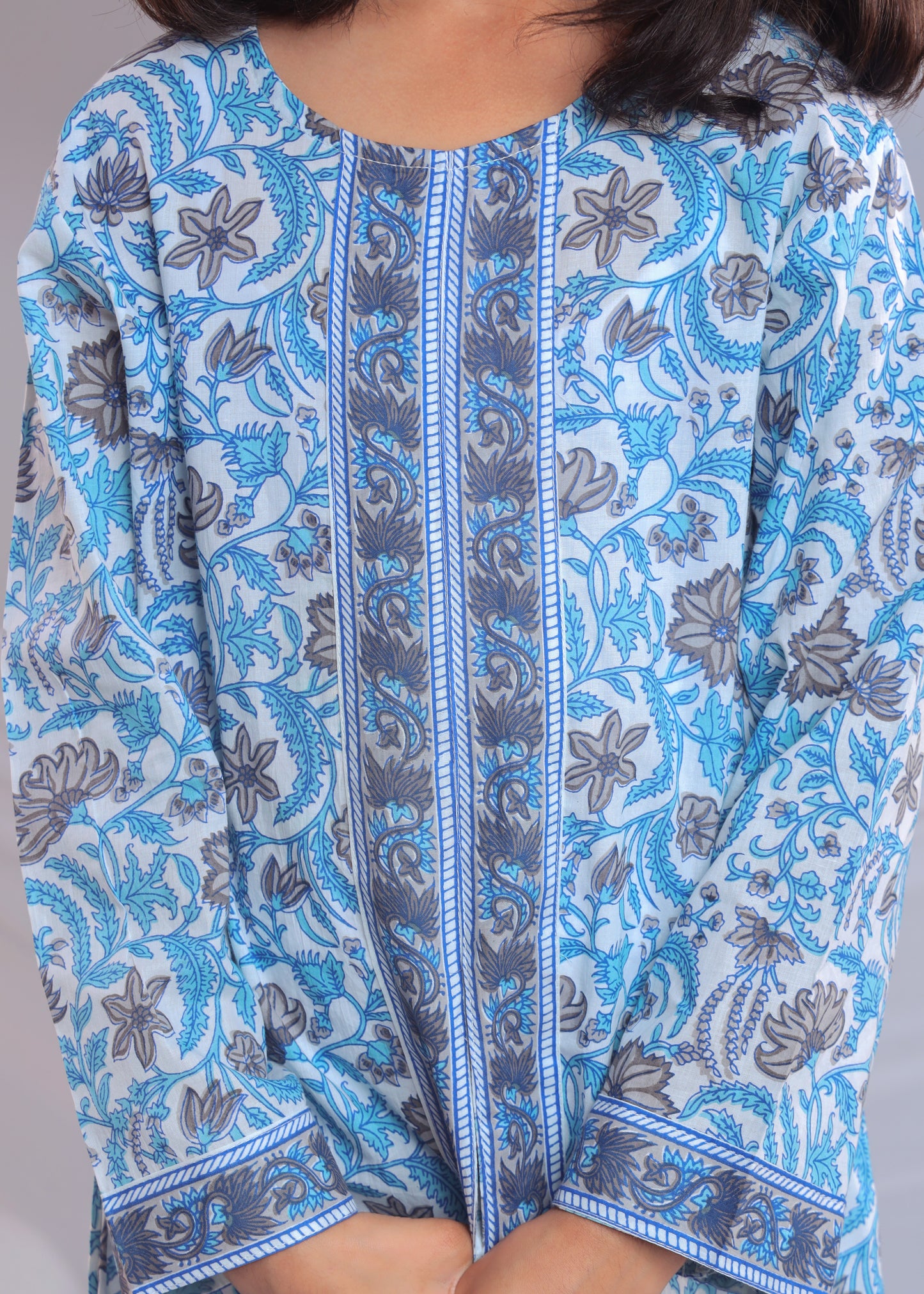 Misbis Girls Floral Printed Straight Kurta